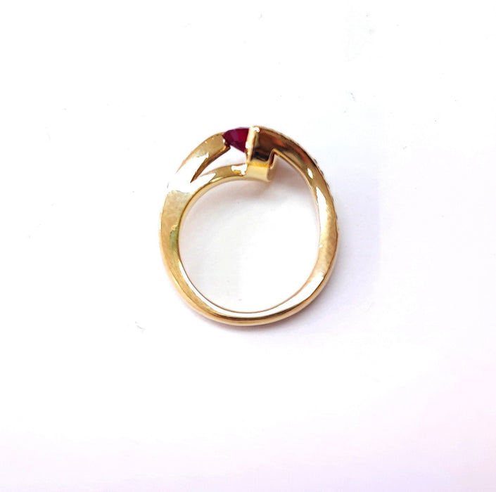 Bague 52 Bague rubis diamants or jaune 58 Facettes Bag.Rub.AtypDV31