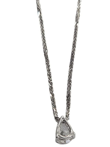 Collier Pendentif et collier diamant poire 0,75 ct en or blanc 18k 58 Facettes Q387B