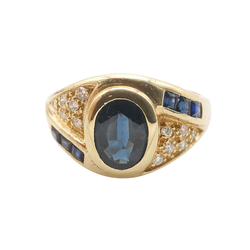 Bague 57 Bague or jaune saphirs & diamants 58 Facettes