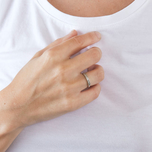 Bague Alliance or blanc diamants 58 Facettes LP596/10