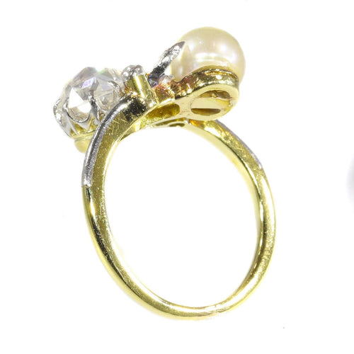 Bague 49 Bague vintage Belle Époque en diamant et perle 58 Facettes 21208-0556