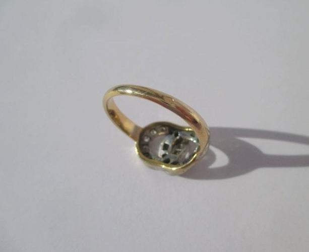 Bague 51 Bague de promesse deux ors, diamant, saphir naturel 58 Facettes