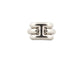 Bague 54 bague HERMES vif argent massif 925 14gr motif h t54 + boite  sterling 58 Facettes 267571
