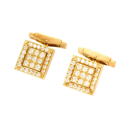 Boutons de manchette FRED - Boutons de manchette or jaune et diamants 58 Facettes GULK233