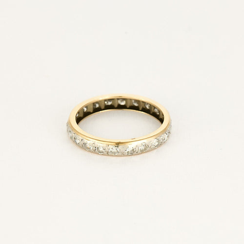 Bague 48 Alliance américaine en or jaune et blanc, diamants 58 Facettes ENG10218