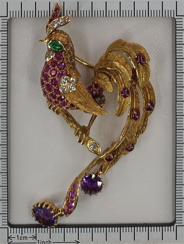 Broche Trésors Vintage : La Broche Oiseau Champagnat 58 Facettes 23129-0123