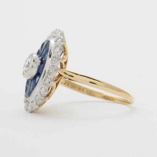 Bague 52 Bague or jaune et saphir 58 Facettes