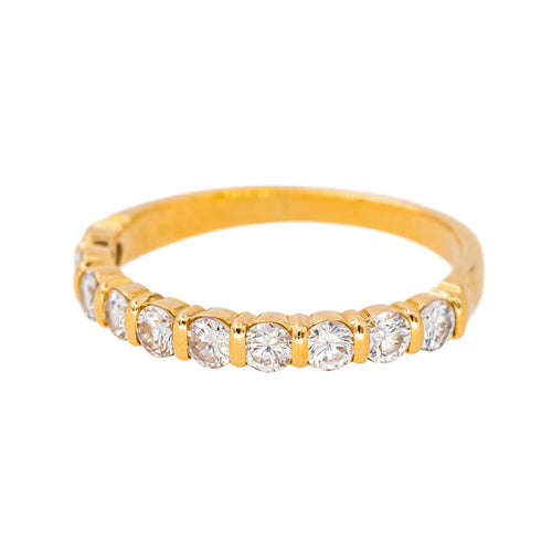49 Bague Demi-alliance Or jaune Diamant 58 Facettes 4309978CN