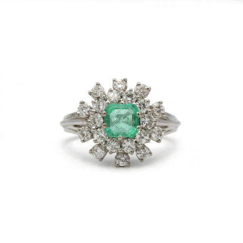 戒指 - 黄金、钻石和祖母绿 