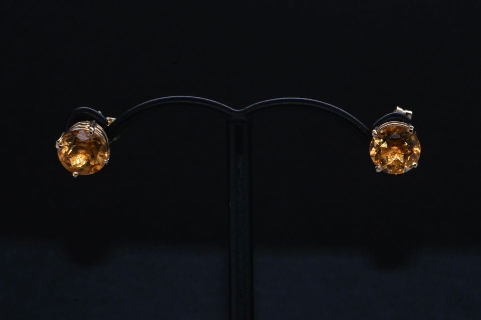 Boucles d'oreilles Boucles D'oreilles Citrine Or Jaune 18 Carats 58 Facettes