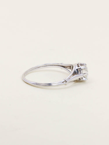 Bague 57.5 Bague solitaire or blanc diamant 0,70 ct 58 Facettes 1196