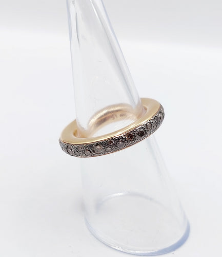 Bague 51 Pomellato - Alliance Iconica en or rose 18k et diamants bruns 58 Facettes A06511