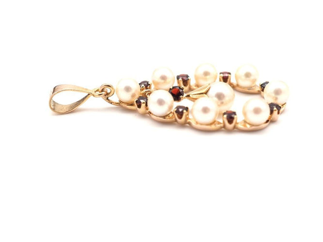 Pendentif Pendentif ancien or jaune, perles et grenat 58 Facettes