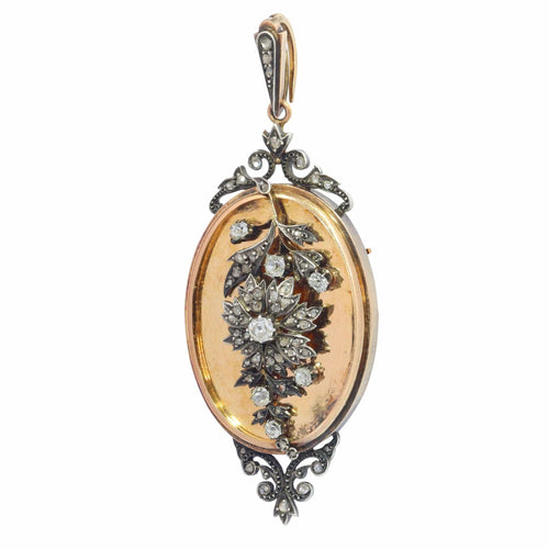 Pendentif Polyvalence victorienne : une broche-pendentif en diamant de 1850 58 Facettes 22112-0187