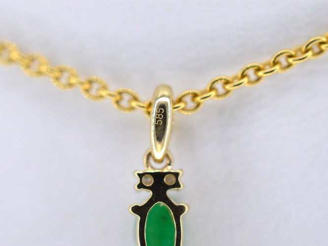 Pendentif Gold pendant with diamonds and emerald 58 Facettes 2141