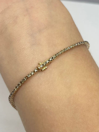 Bracelet Bracelet rivière or rose et diamants 1 ct 58 Facettes 68601