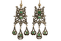 Boucles d'oreilles Boucles d'oreilles catalanes anciennes en or, diamants et émeraudes 58 Facettes 7686