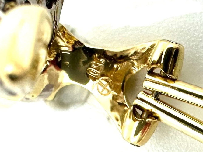 Boucles d'oreilles GILBERT ALBERT. Boucles d'oreilles 2 ors 18K et diamants 58 Facettes