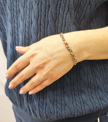 Bracelet Bracelet or rose diamants et rubis 58 Facettes Brac.rub.dt-1480