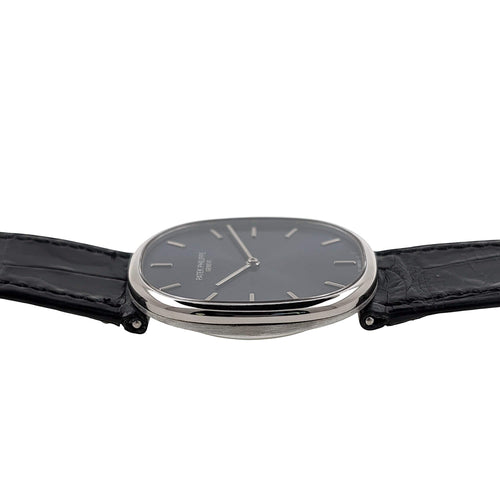 Montre Patek Philippe Golden Ellipse 3848 RARE White 18k Gold Circa 1990 Caliber 215 58 Facettes