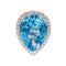 Bague 51.5 Bague Cocktail Or blanc Topaze, Diamant 58 Facettes 3798774CN