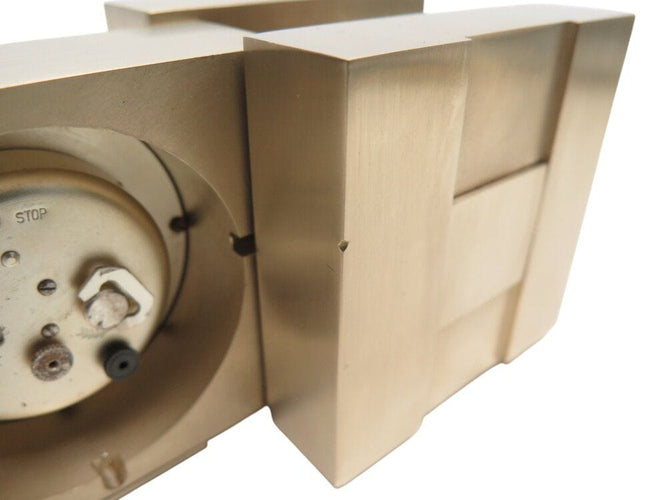 Montre vintage set HERMES pendule + briquet de table cubique plaque or clock & lighter 58 Facettes 267300