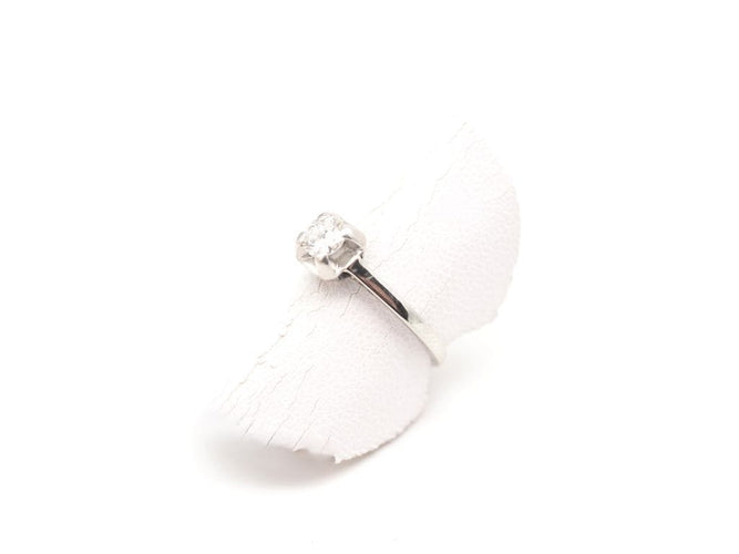 Bague 51 Bague or blanc et diamant 58 Facettes