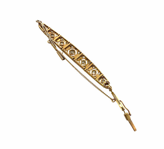 Bracelet Bracelet ancien art déco en or , saphirs et diamants 58 Facettes