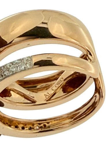 Bague 54.4 Al Coro Bague Mezzaluna en or rose et diamants 58 Facettes