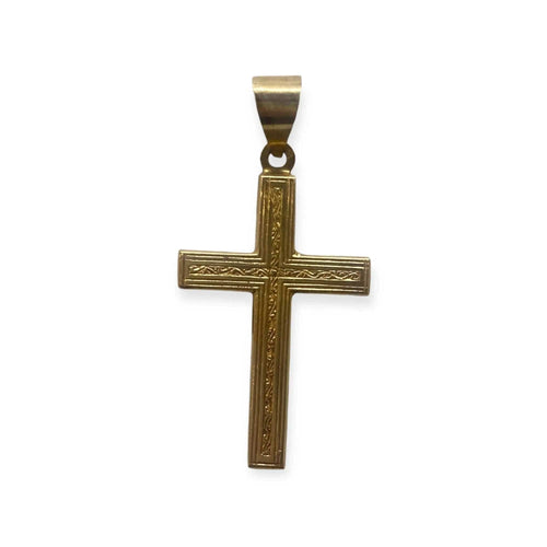 Pendentif Pendentif croix gravée or jaune 58 Facettes 330086456