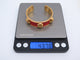 Bracelet bracelet HERMES jonc en cuir rouge et metal dore red  en 58 Facettes 272251