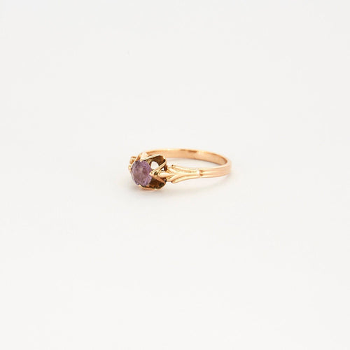 Bague Bague solitaire or rose saphir violet 58 Facettes LP703