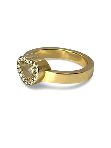 Bague 53 Bague Chopard Happy Diamonds or jaune et diamants 0,17 ct 58 Facettes 00069101