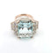 Bague 52 Bague en or blanc avec aigue-marine et diamants 58 Facettes