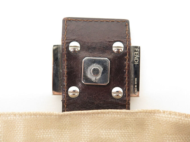 sac a main FENDI baguette en toile jacquard ff zucca beige 26424 hand bag 58 Facettes 270643