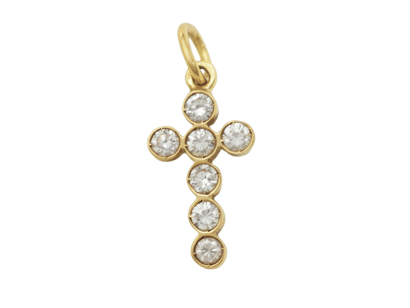 Pendentif Pendentif croix en or jaune et diamants 0.40ct 58 Facettes 24299