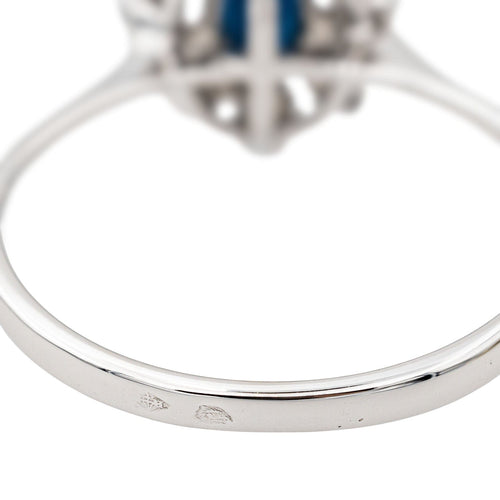 Bague 57 Bague Pompadour Or blanc Saphir, Diamant 58 Facettes 3754270CN