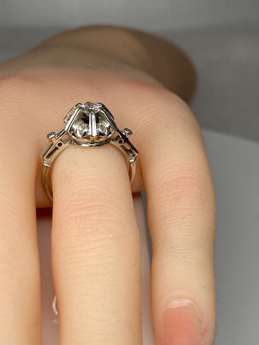 Bague 51 Bague solitaire en Or gris, et Diamants 58 Facettes AB72bis