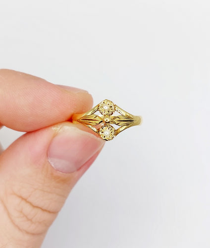 Bague 55.5 Bague toi et moi Art nouveau en or 18k et perles (circa 1900) 58 Facettes A06501