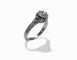Bague 52 Bague solitaire ancienne en or blanc 18 carats et platine, diamants 58 Facettes