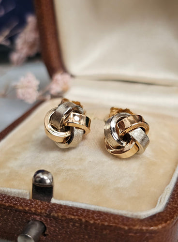 Boucles d'oreilles Boucles d'oreilles nœuds or jaune et blanc 58 Facettes 653