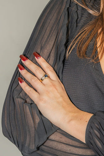 Bague 55.5 Bague Or jaune Saphir, Diamant 58 Facettes 3282756CN