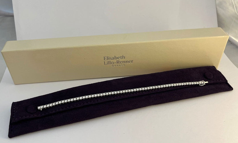 Bracelet Bracelet tennis ligne en or gris serti de 60 diamants 58 Facettes 238138