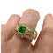 Bague 58.5 Bague design contemporaine en or avec diamants et émeraude 58 Facettes Q288B