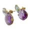 Boucles d'oreilles Boucles d'oreilles en or 18 carats avec améthystes et aigue-marine (marque Tous) 58 Facettes Q124B