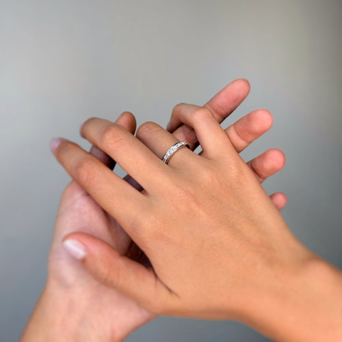 Bague 52 Alliance - Platine & diamants 58 Facettes 250252R