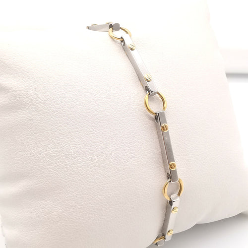 Bracelet Bracelet en or jaune et acier 58 Facettes