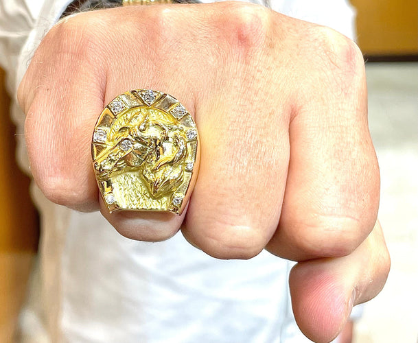 Bague Bague fer à cheval en or 18 carats et diamants 58 Facettes