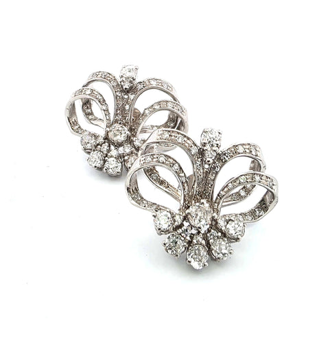 Boucles d'oreilles Boucles d'oreilles en platine avec diamants 58 Facettes