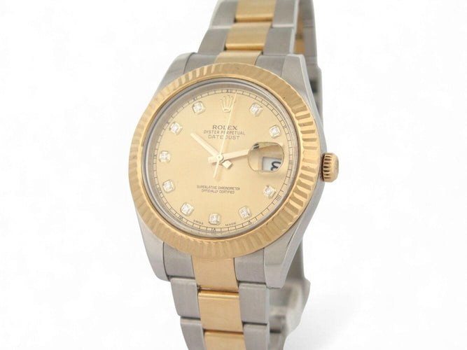 Montre montre ROLEX 116333 datejust ii 41mm oyster or acier diamants automatique 58 Facettes 270689